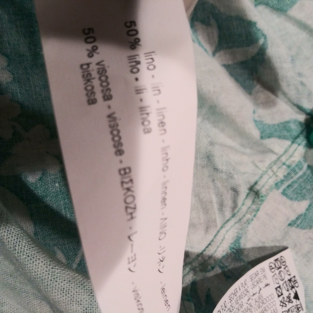 SOLD Zara linen rustic floral ruffle midi skirt - Picture 5 of 5